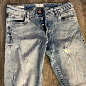 Jack & Jones Slim / Glenn Ripped Knee Jeans